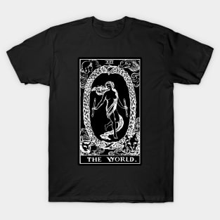 XXI. The World Tarot Card | Obsidian and Pearl T-Shirt